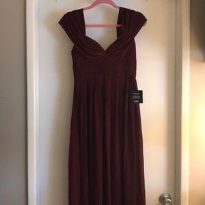 Lulu’s Size Medium Burgundy Floor Length Dress